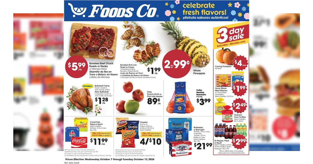 Foods Co Weekly (10/7/26 – 10/13/26) Ad Preview!