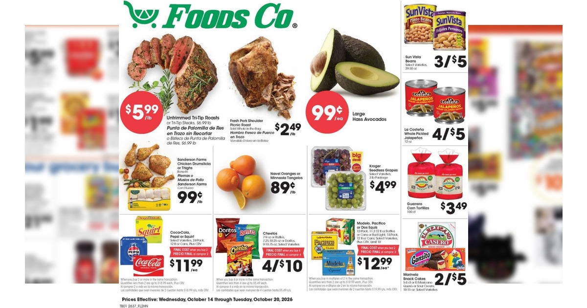 Foods Co Weekly (10/14/26 – 10/20/26) Ad Preview!