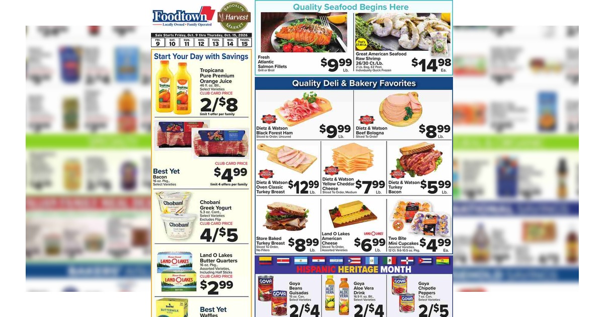 Foodtown Weekly Ad (10/9/26 - 10/15/26) Circular Preview