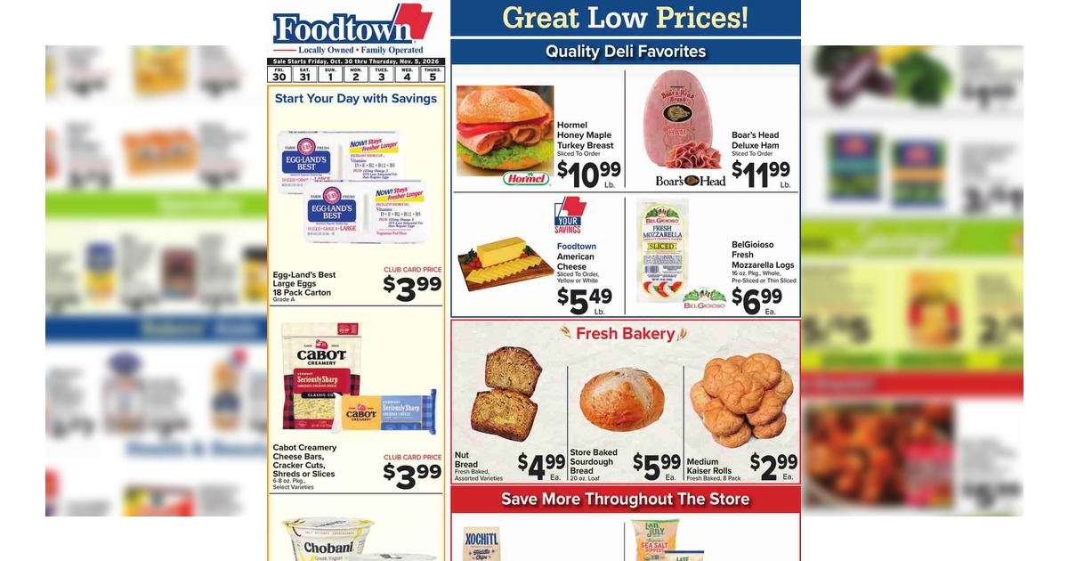 Foodtown Weekly Ad (10/30/26 - 11/5/26) Circular Preview