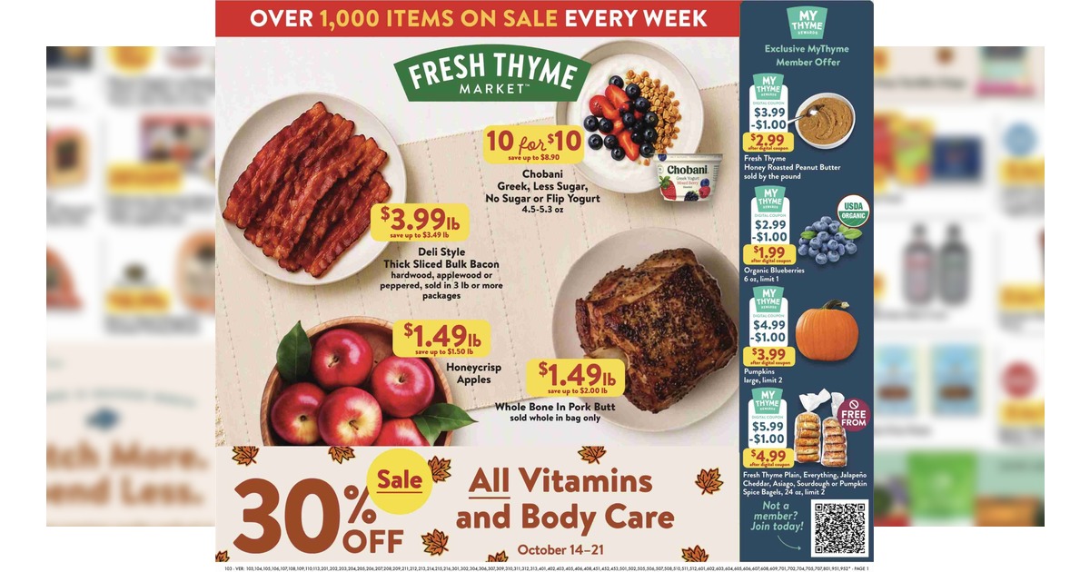Fresh Thyme Weekly Ad (10/14/26 – 10/20/26) Preview