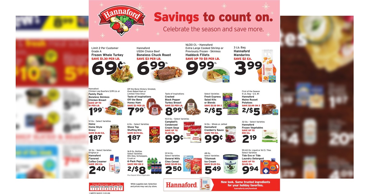 Hannaford Weekly Flyer (11/1/26 – 11/7/26) Ad Preview