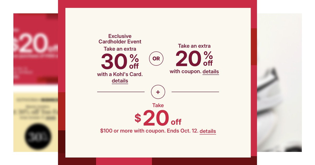 Kohl's Ad (10/9/26 - 10/18/26) Cardholder Event!