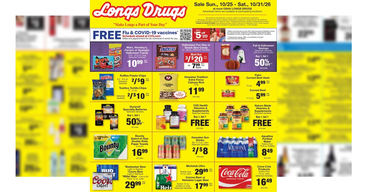 Longs Drugs Weekly Ad (10/25/26 - 10/31/26) Preview!