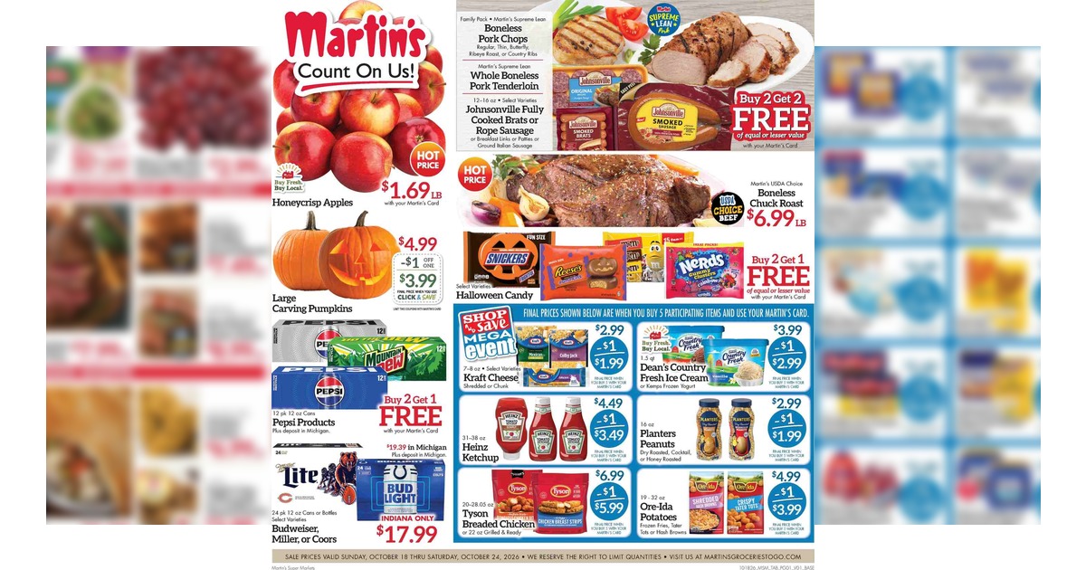 Martin's Weekly Ad (10/18/26 – 10/24/26) Early Ad Preview