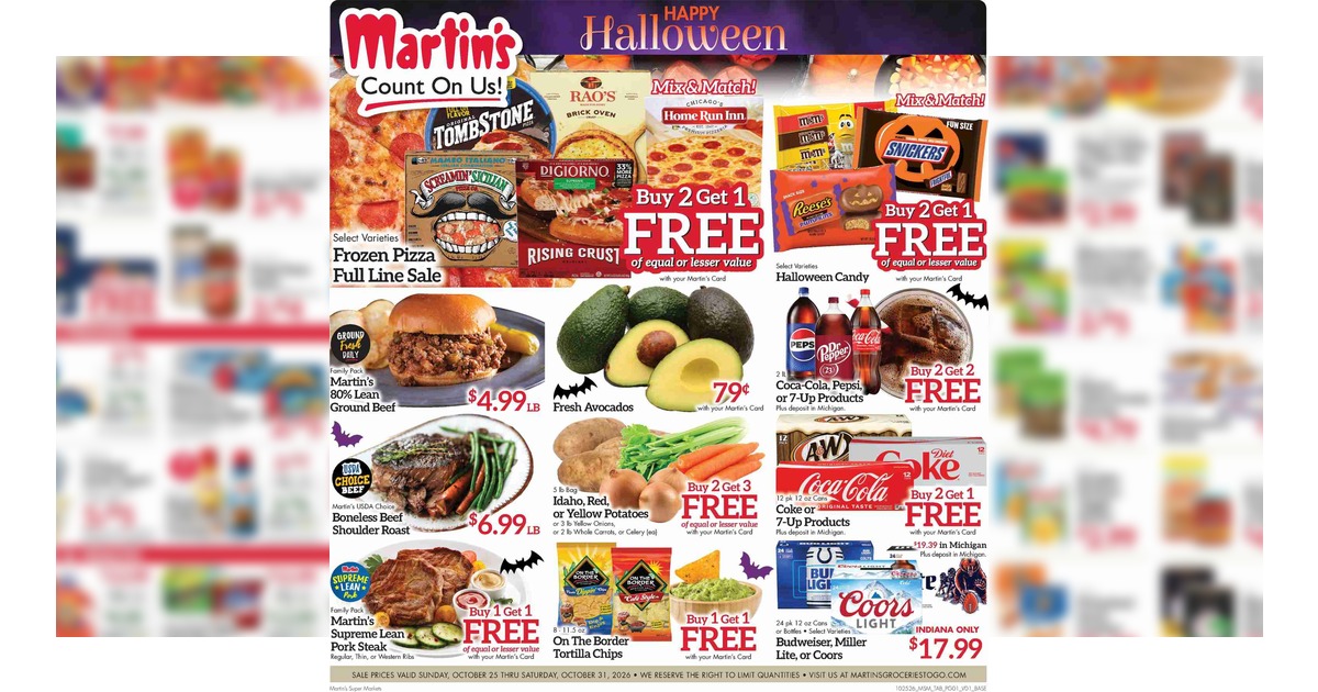 Martin’s Weekly Ad (10/25/26 – 10/31/26) Preview