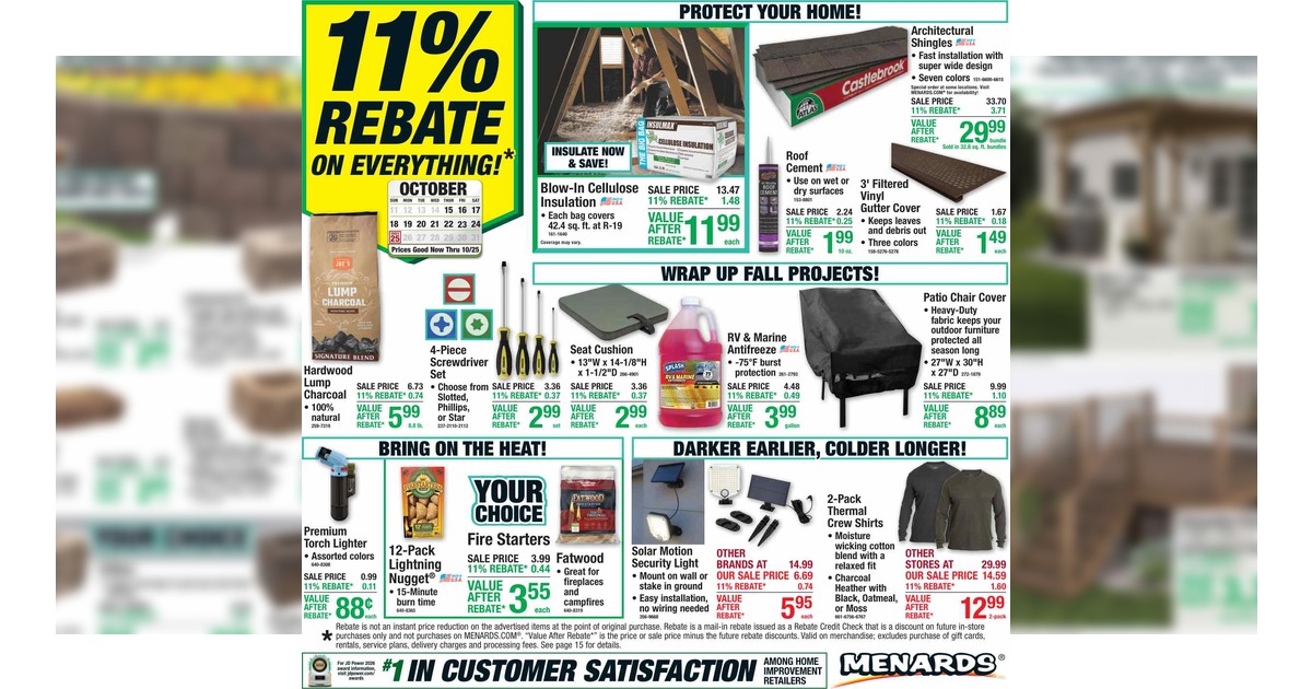 Menards Weekly Ad (10/15/26 - 10/25/26) Preview!