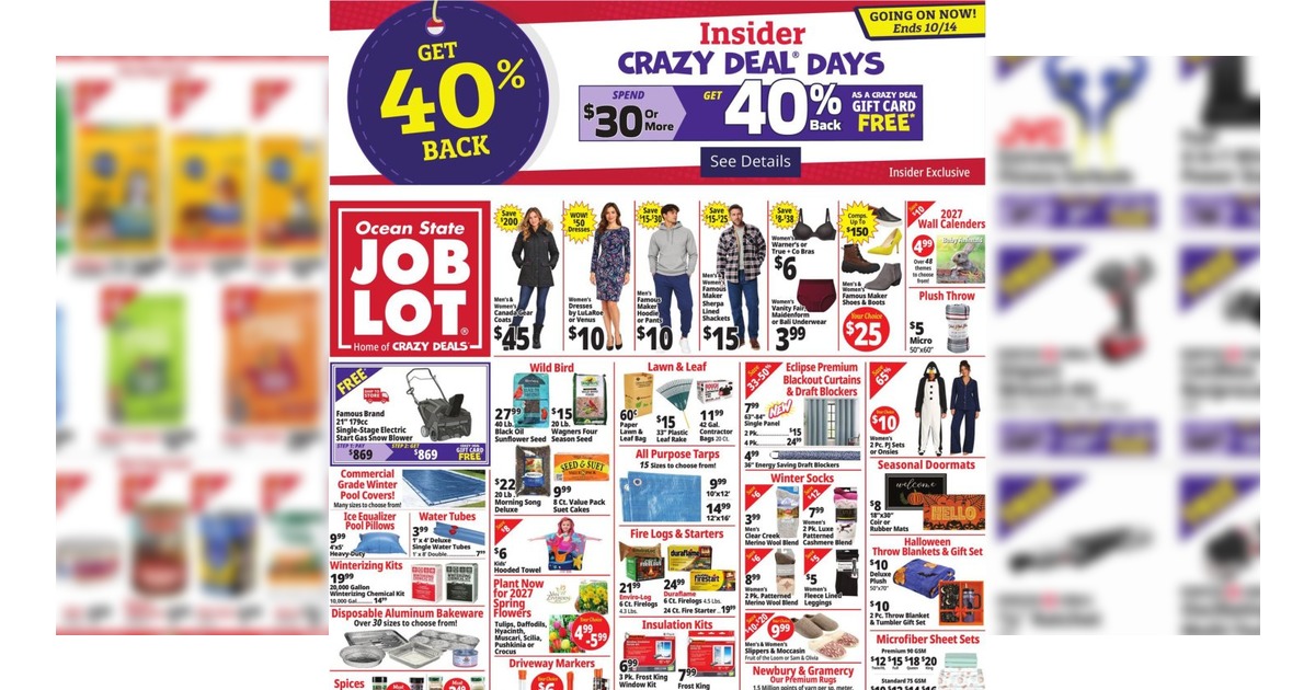 Ocean State Job Lot Ad (10/8/26 - 10/14/26) Preview!