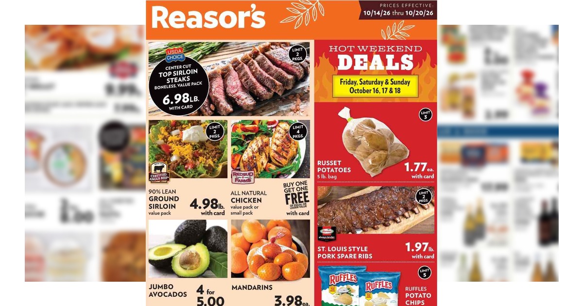 Reasor's Weekly Ad (10/14/26 – 10/20/26) Preview