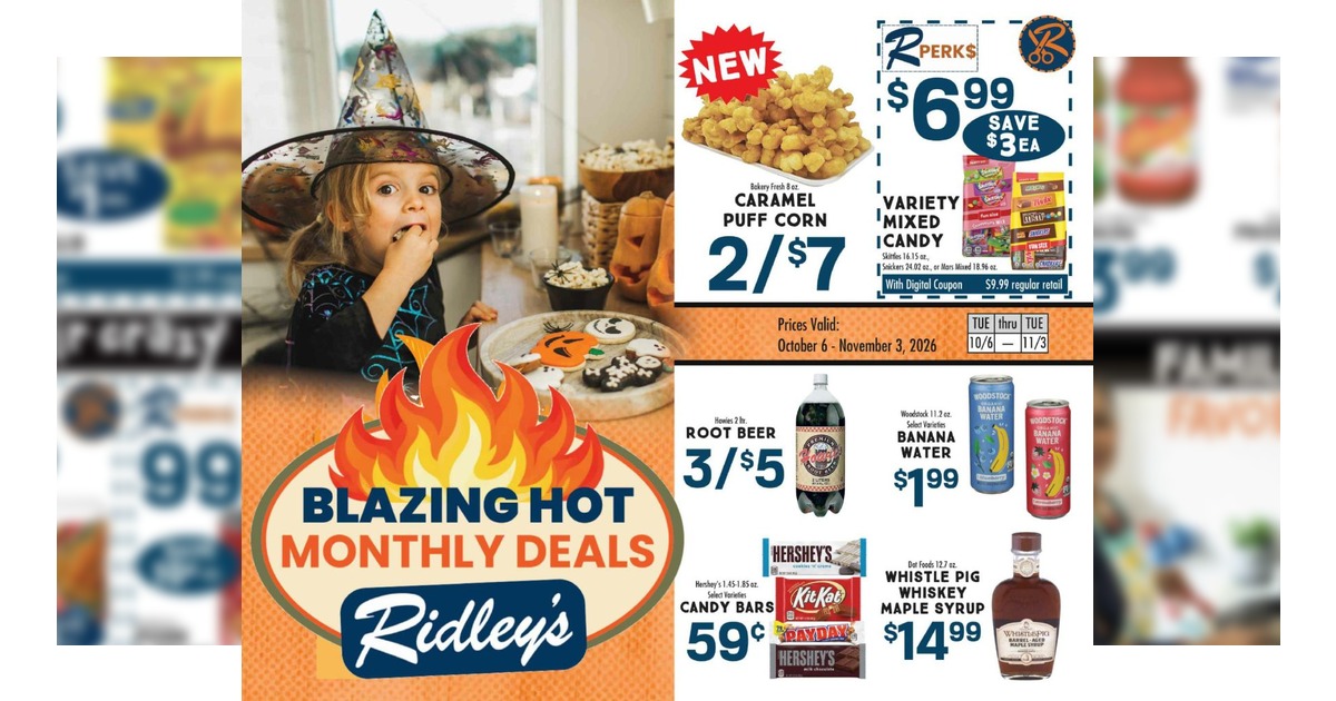 Ridley’s Ad (10/6/26 - 11/3/26) Monthly Ad Preview