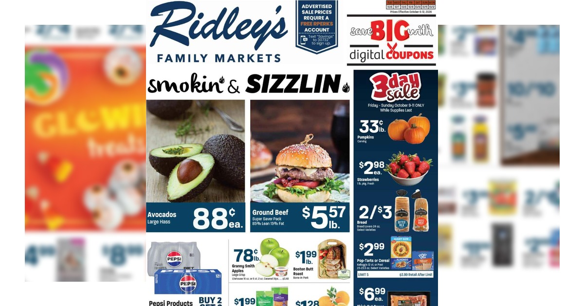Ridley’s Ad (10/6/26 - 10/12/26) Weekly Ad Preview