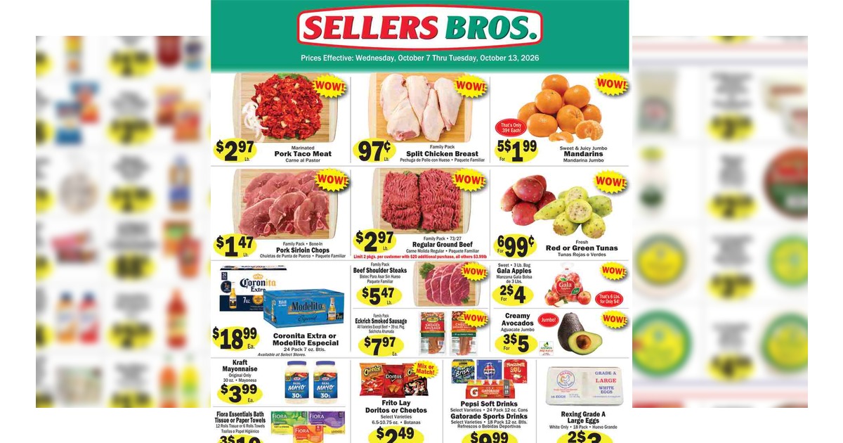 Sellers Bros. Weekly Ad (10/7/26 – 10/13/26) Preview
