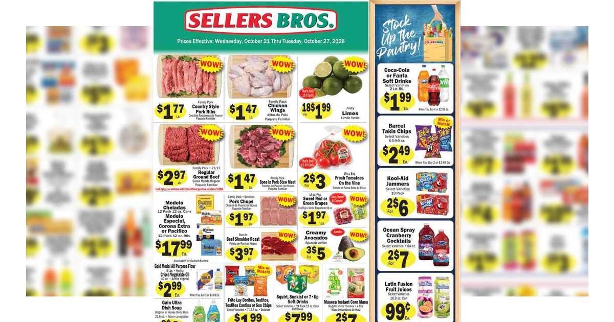 Sellers Bros. Weekly Ad (10/21/26 – 10/27/26) Preview