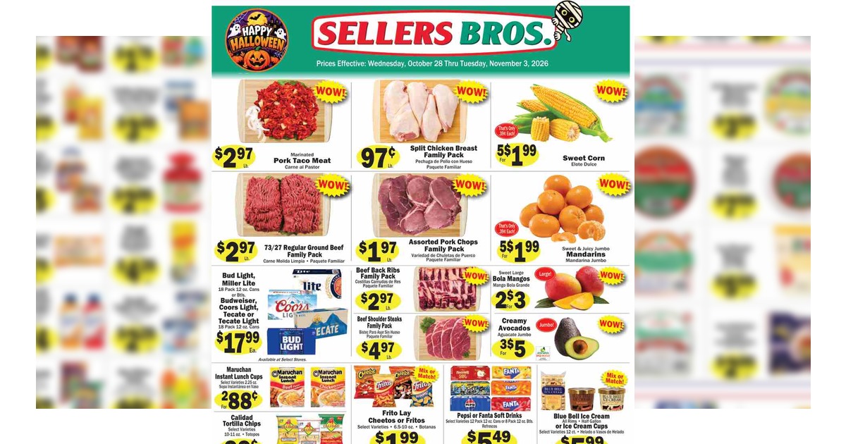 Sellers Bros. Weekly Ad (10/28/26 – 11/3/26) Preview