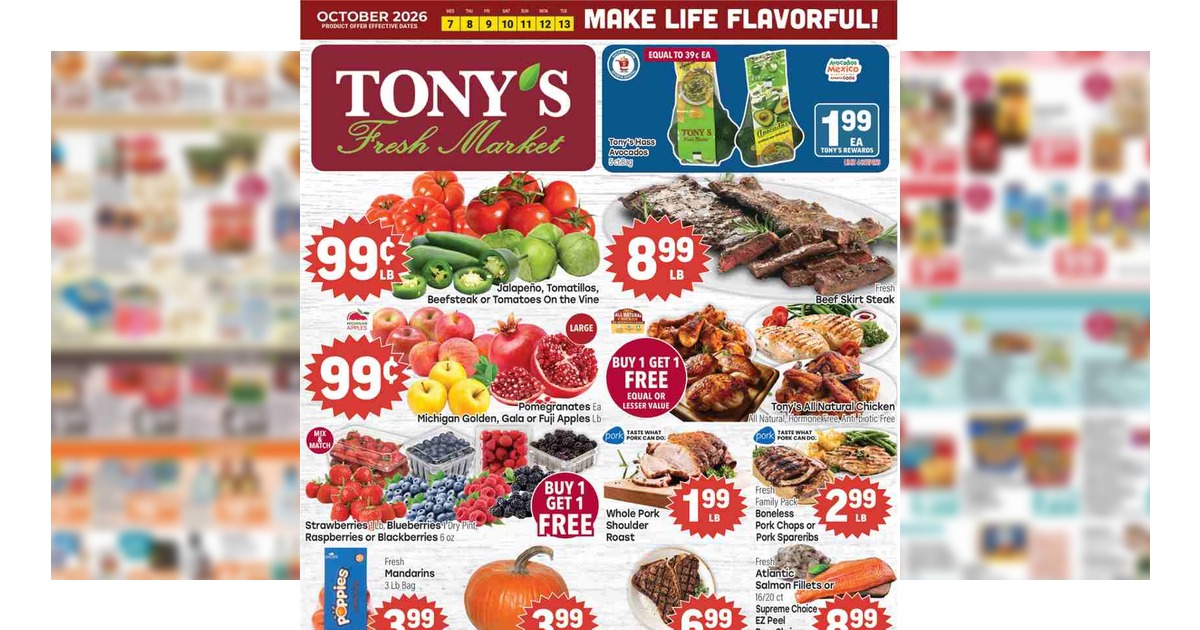 Tony's Fresh Market (10/7/26 – 10/13/26) Weekly Ad