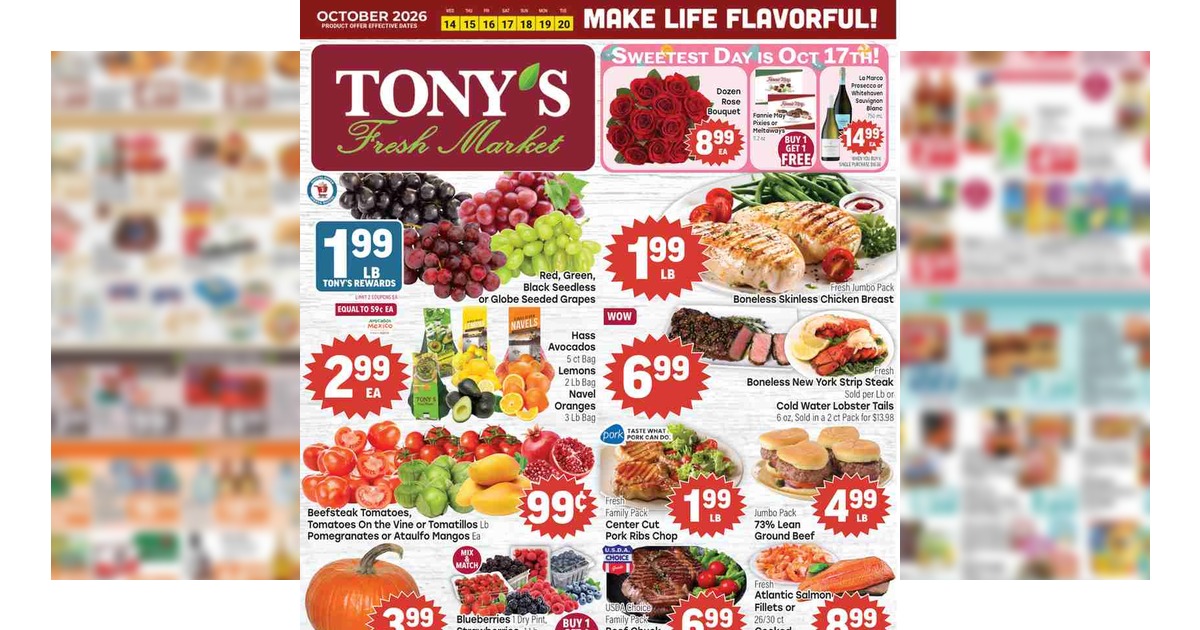 Tony's Fresh Market (10/14/26 – 10/20/26) Weekly Ad