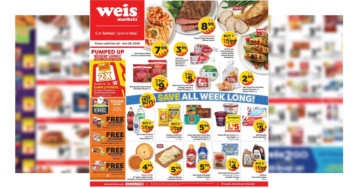 Weis Weekly Sale Ad (10/22/26 - 10/28/26) Flyer Preview