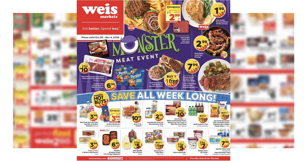 Weis Weekly Sale Ad (10/29/26 - 11/4/26) Flyer Preview